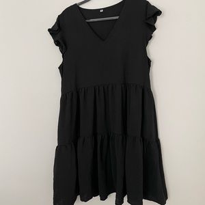 Black ruffle dress